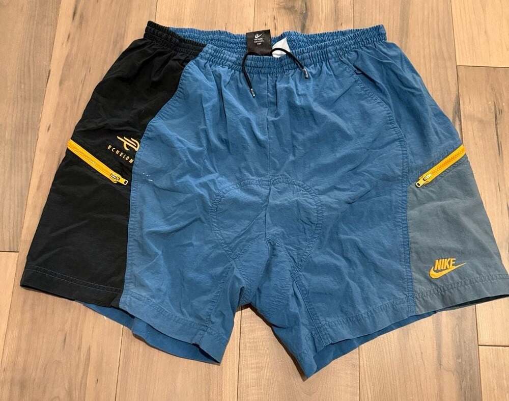 Nike Echelon Nylon Shorts Blue Black Yellow Size M